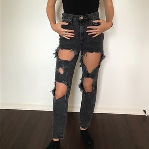 BDG distressed high rise mom jean